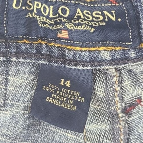 U.S. Polo Assn. Youth Boy's (14) Blue Denim Long Bermuda Jean Shorts - Picture 8 of 9